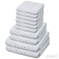 Towelogy® Lot de Serviettes de Bain 100% Coton filé à Anneaux pour hôtel et Spa Super Doux et très Absorbant 500 g/m²  Blanc  10 Pack 6Face  2Hand & 2Bath Towel - B07NVHJNW7